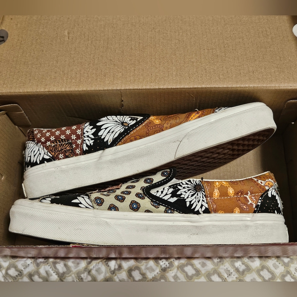 Vans Multicolor Tiger Patchwork Slip-Ons - image 7